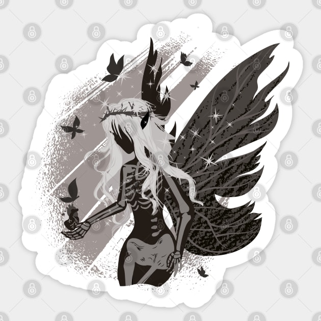 Gothic Skeleton Fairy Grunge Sticker by Hypnotic Highs